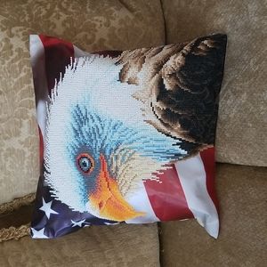Jeweled American Eagle Accent Pillow NWOT